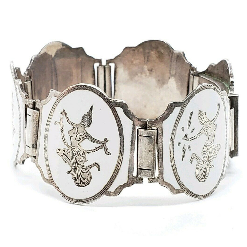 vintage Goddess 925 sterling silver wide bracelet